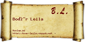Boár Leila névjegykártya